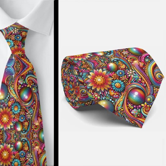 Cravate Flower Power Hippy Neck Tie