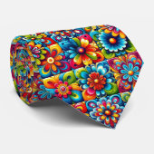 Cravate Flower Power Hippy Neck Tie (Roulé)