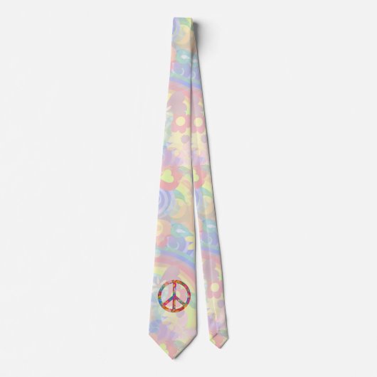 Cravate Flower Power Peace sign I + your backgr. & ideas (Devant)