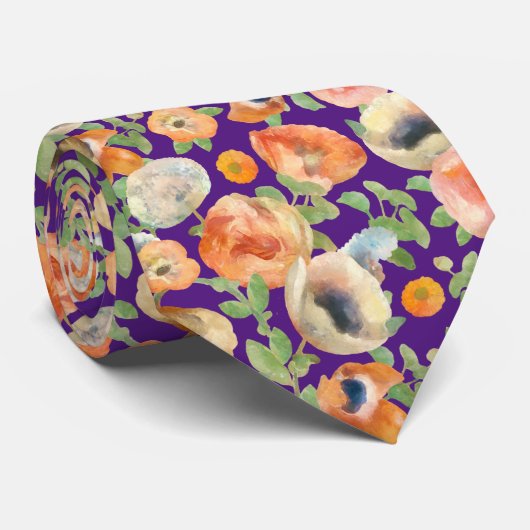 Cravate Flowers (Roulé)