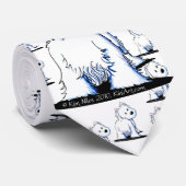 Cravate Fluffy Butt Westie (Roulé)