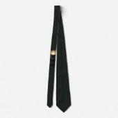 Cravate Fluffy Chat noir avec yeux or Vert foncé (Dos)