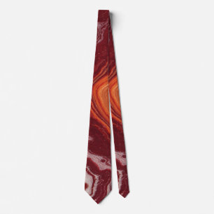 Cravate fluide orange et burgundi