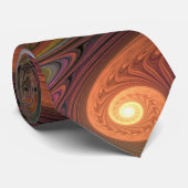 Cravate Fluorescent coloré Abstrait Trippy Brown Fractal (Roulé)