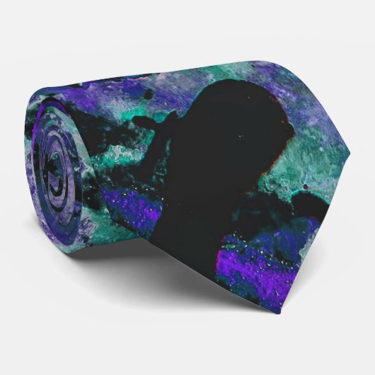 Cravate Fluorite Crystal Geode Marbre Abstrait (Roulé)