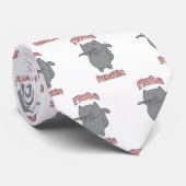 Cravate Flute Fanatic Gray Cat Pink Letters (Roulé)