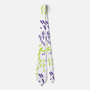 Cravate Flux de chaux vert et pourpre