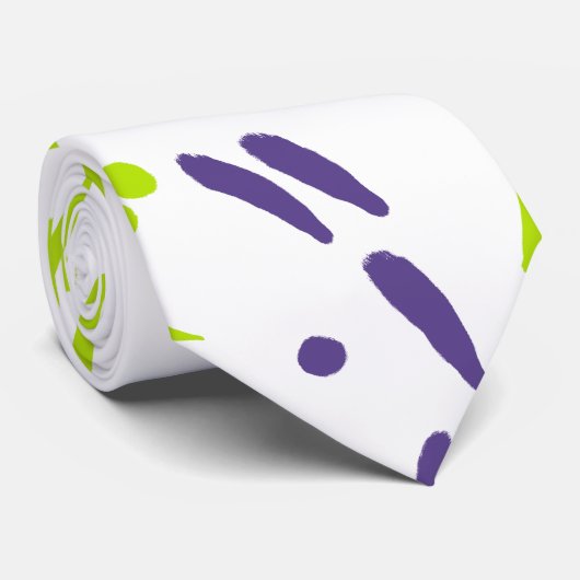 Cravate Flux de chaux vert et pourpre (Roulé)
