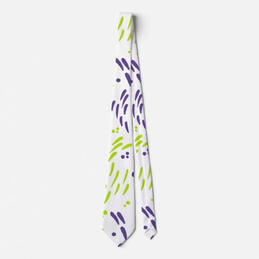Cravate Flux en vert citron et violet (Devant)
