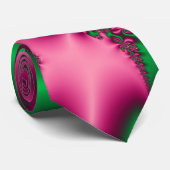 Cravate Flux rose et vert (Roulé)