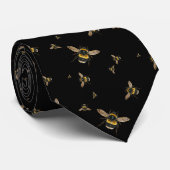 Cravate Flying Bumblebees Motif Black (Roulé)