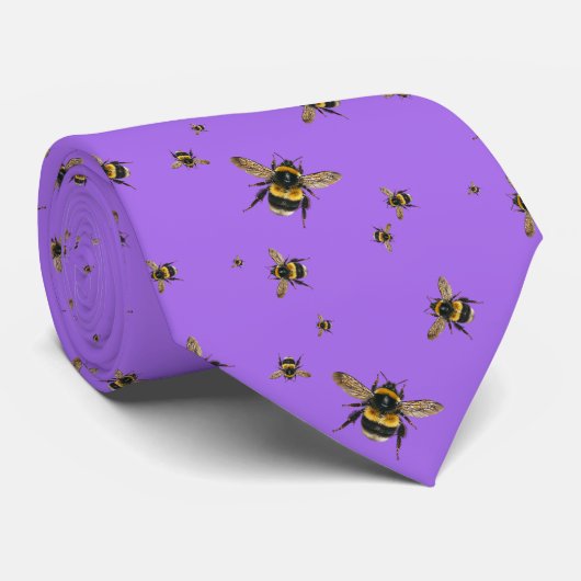 Cravate Flying Bumblebees Motif Lavender (Roulé)