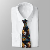 Cravate Flying Eagle Colorful Cosmic Art, (Attaché)