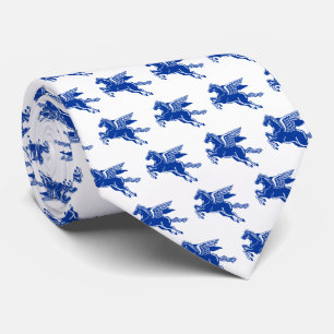 Cravate Flying Horse - Navy et Blanc sur fond Blanc