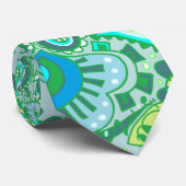 Cravate folle de Paisley dans les bleus et les (Roulé)