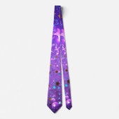 Cravate Fond en feuille de papier violet avec des étoiles (Devant)