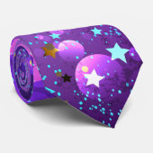 Cravate Fond en feuille de papier violet avec des étoiles (Roulé)