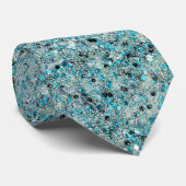 Cravate Fond festif scintillant turquoise (Roulé)