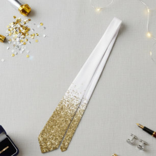 Cravate Fonte d'eau Gold Fading Ombre Parties scintillant 