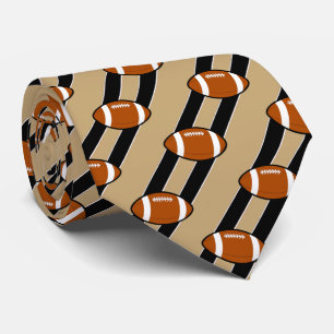 Cravate Football Necktie Black Et Tan Stripes