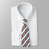 Cravate Football Necktie Blancs et Bleus (Attaché)