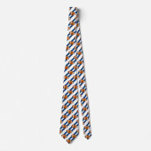 Cravate Football Necktie Blancs et Bleus (Devant)