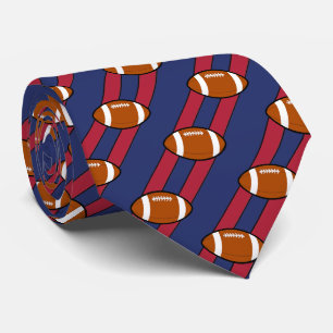 Cravate Football Necktie Maroon et Blue Stripes
