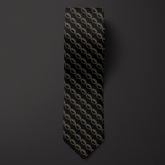 Cravate Football noir et or