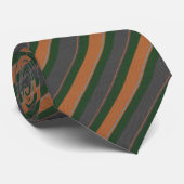 Cravate Forest Green & Burnt Orange Diagonal Striped (Roulé)