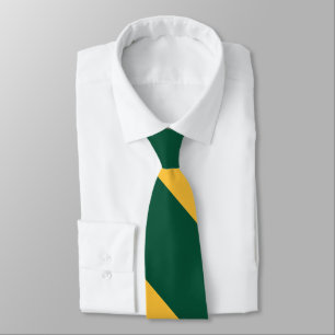 Cravate Forest Green et Gold Broad University Stripe