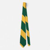 Cravate Forest Green et Gold Broad University Stripe (Devant)