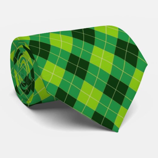 Cravate Forest Green, Lime Green et Black Jacquard (Roulé)