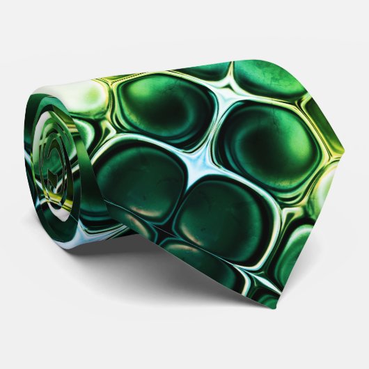 Cravate FOREST LIME VERT KELLY Art Abstrait unique (Roulé)