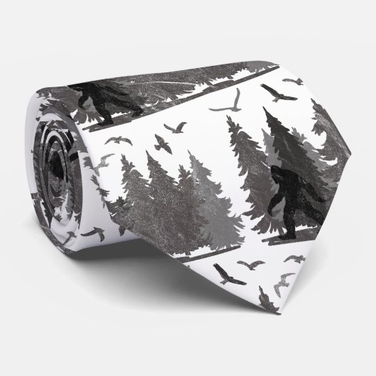Cravate Forêt de Bigfoot Sasquatch Yeti (Roulé)