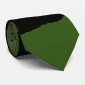 Cravate Forêt d'onde tronquée vert noir (Roulé)