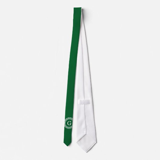 Cravate Forêt Gr Wht Cadre Rnd Key Grec Premier Monogramme (Dos)