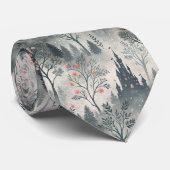 Cravate Forêt humide enchantée avec Château foncé - Ethéal (Roulé)