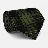 Cravate Forêt verte et noire - Tartan Plaid Motif (Roulé)
