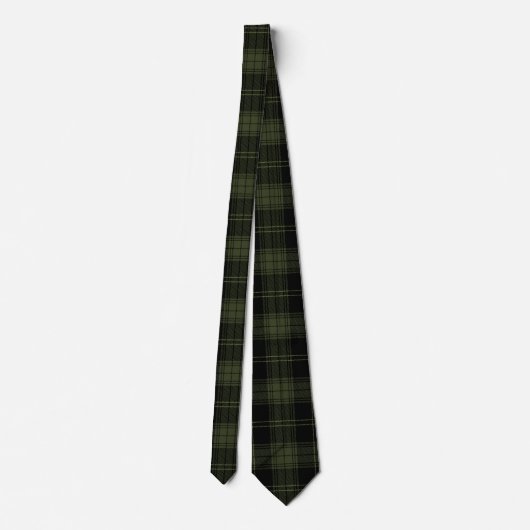 Cravate Forêt verte et noire - Tartan Plaid Motif (Dos)