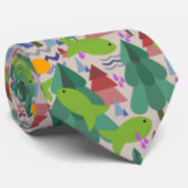 Cravate Forêt Whimsical Colorée Poisson Nature