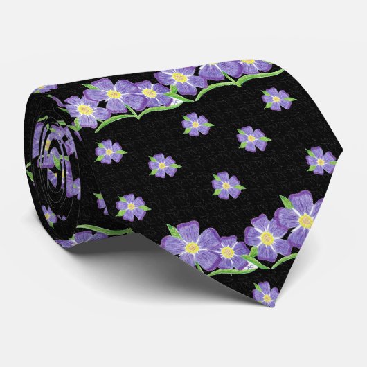 Cravate Forget-me-not black tie (Roulé)