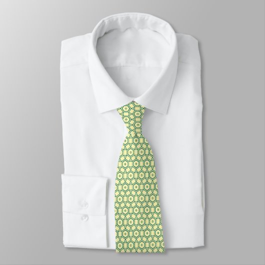 Cravate forme circulaire design graphique vert citron cont (Attaché)