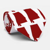 Cravate Forme d'Alabama rouge foncé (Roulé)