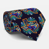 Cravate Forme texane Longhorn Pompe à huile Bluebonnets (Roulé)