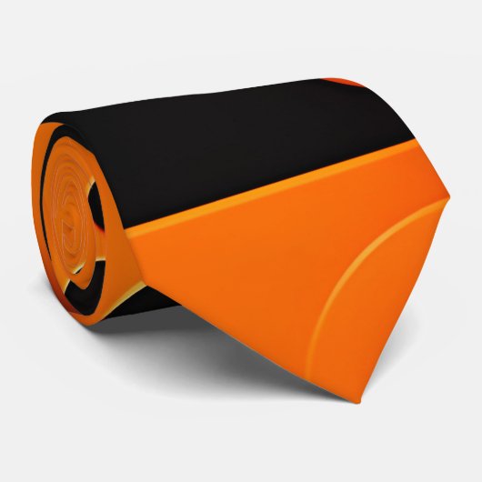 Cravate Formes 3D Cercles Orange Urbain Motif géométrique (Roulé)