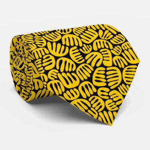 Cravate Formes Abstraites 301122 - orange sur noir