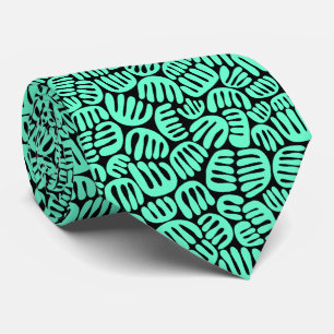 Cravate Formes Abstraites 301122 - Turquoise sur Noir