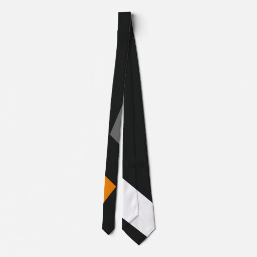 Cravate Formes aléatoires chic blanc et orange moderne (Dos)
