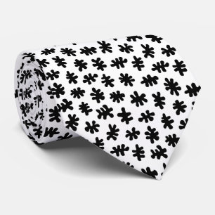 Cravate Formes amorphes 120322 - Noir sur blanc