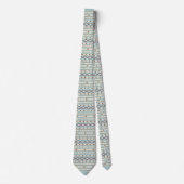 Cravate Formes Aztec Motif Rpt Crème Rusts Turquoise-Bleu (Devant)